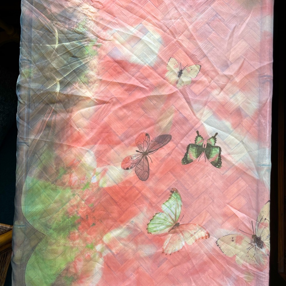 Sheer butterfly scarf in sunset colors